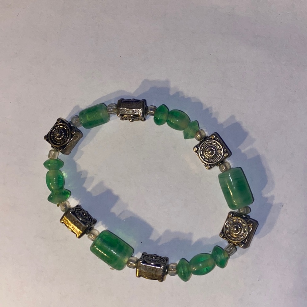 3 for $10 bracelet green/ silver